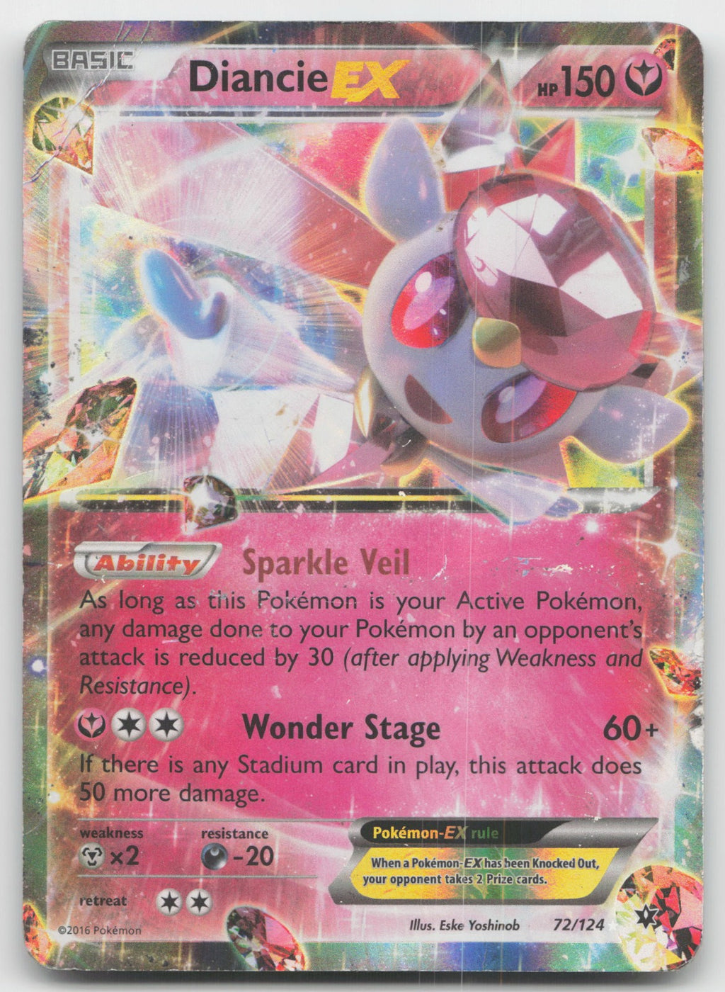 Diancie EX Ultra Rare XY - Fates Collide 72/124 DMG