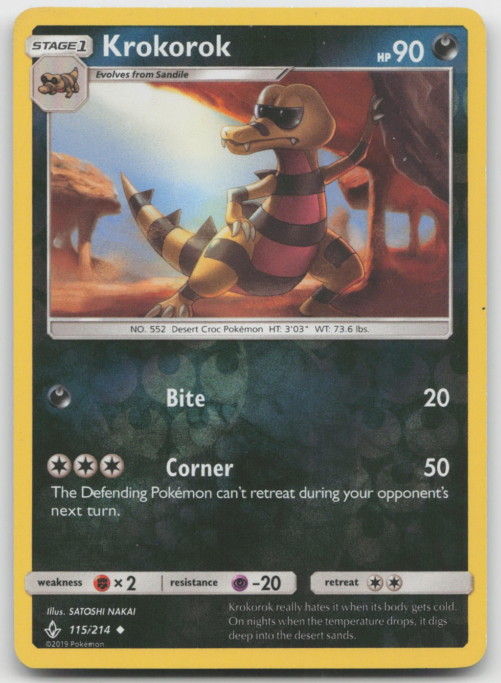 Krokorok Reverse Holo Uncommon SM - Unbroken Bonds 115/214 NM