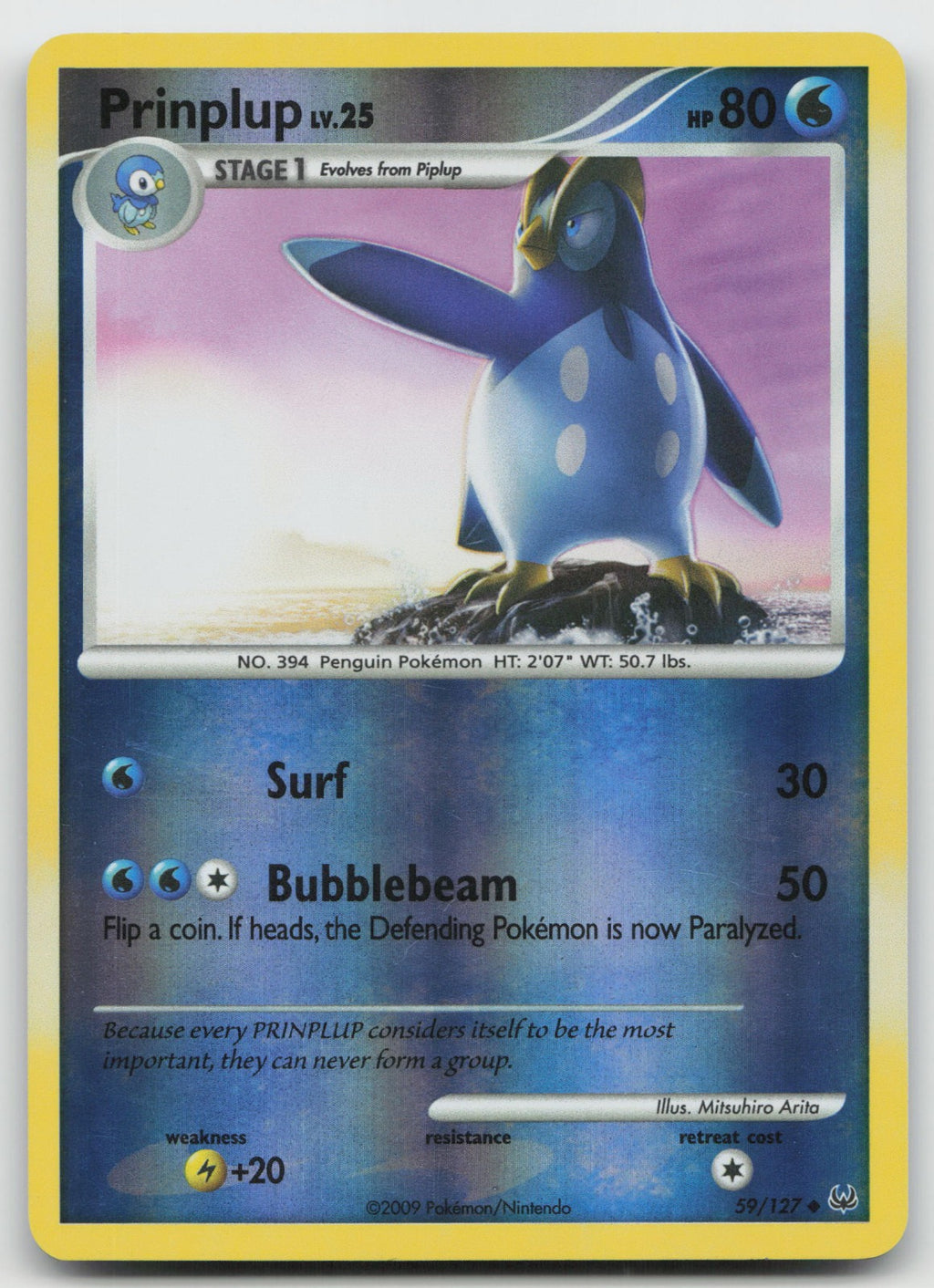 Prinplup Uncommon Reverse Holo Platinum 59/127 VLP