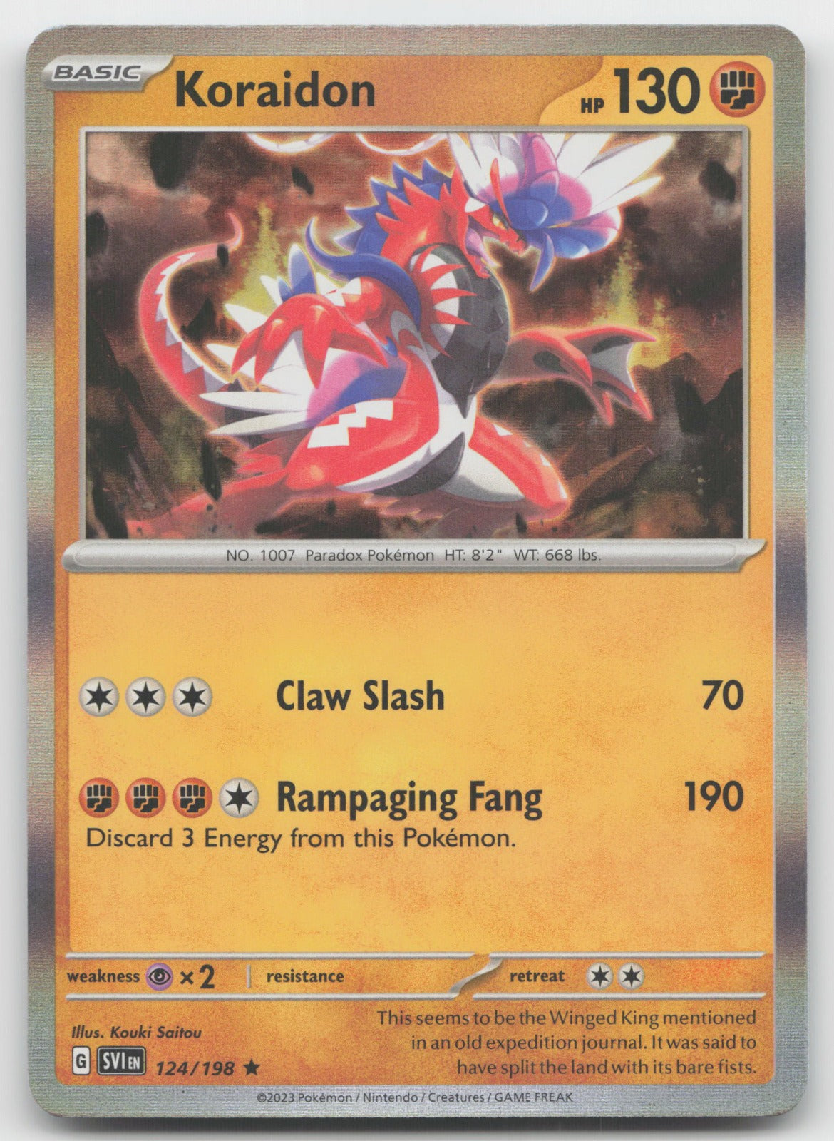 Koraidon Holo Rare SV01: Scarlet & Violet Base Set 124/198 NM