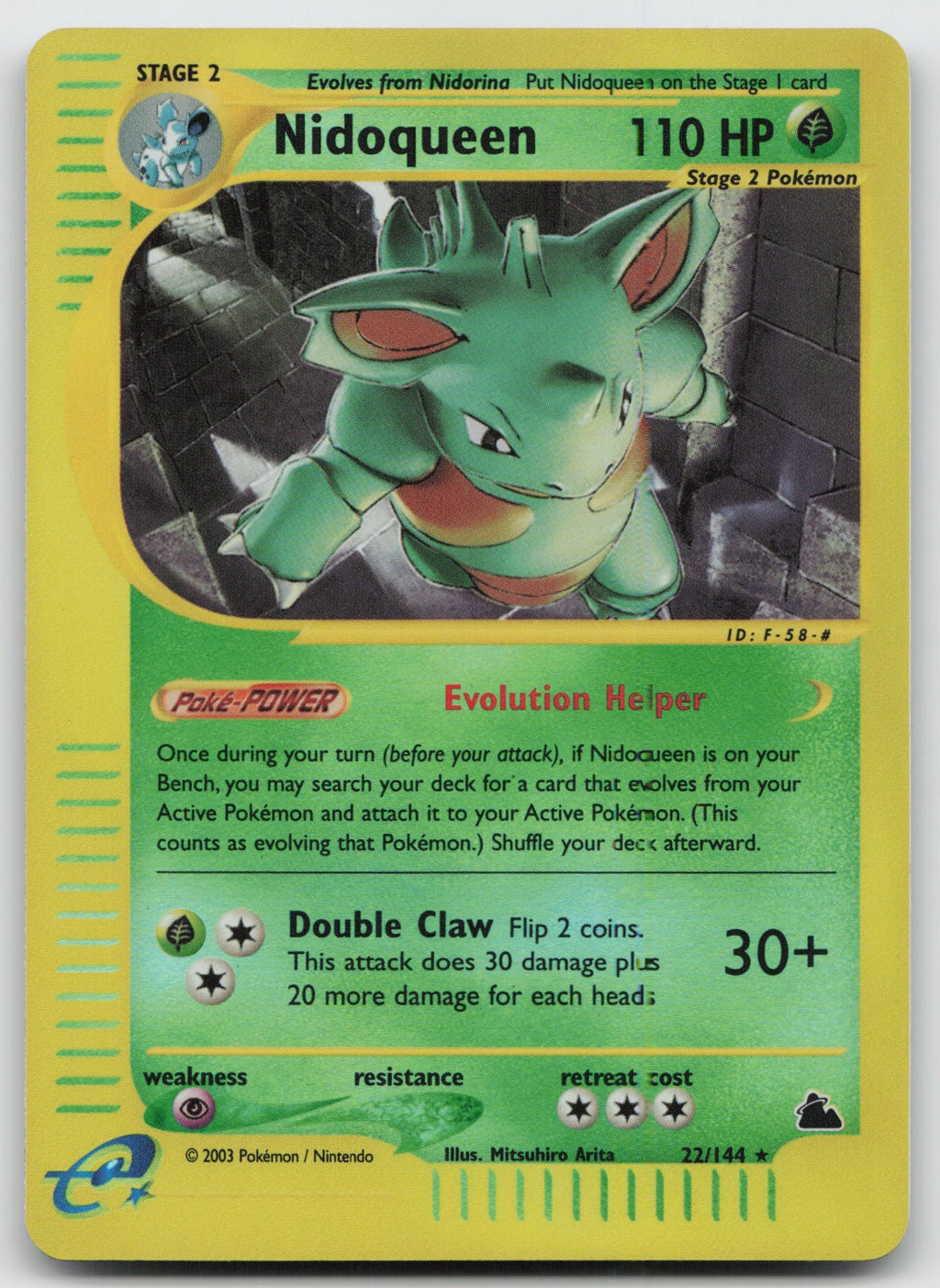 Nidoqueen Rare Reverse Holo Skyridge 22/144 NM/VLP