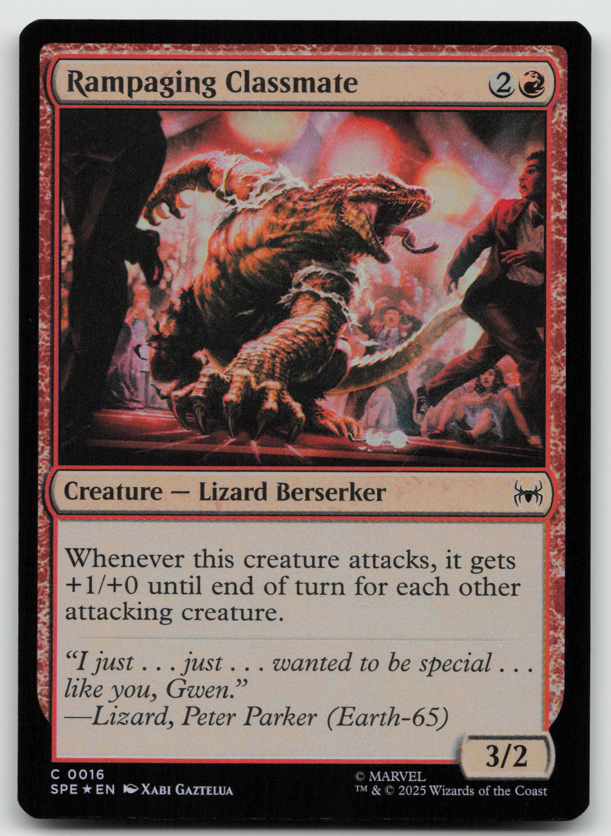 Rampaging Classmate C Foil Marvel's Spider-Man: Eternal-Legal 16 NM