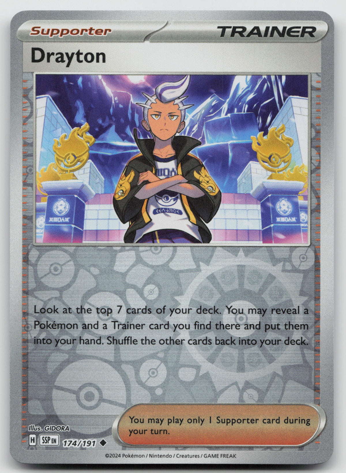 Drayton Uncommon Reverse Holo SV08: Surging Sparks 174/191 NM