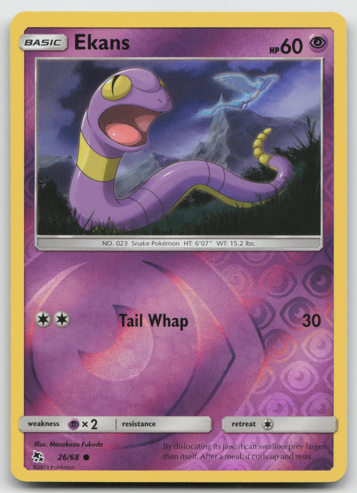 Ekans Reverse Holo Common Hidden Fates 26/68 NM