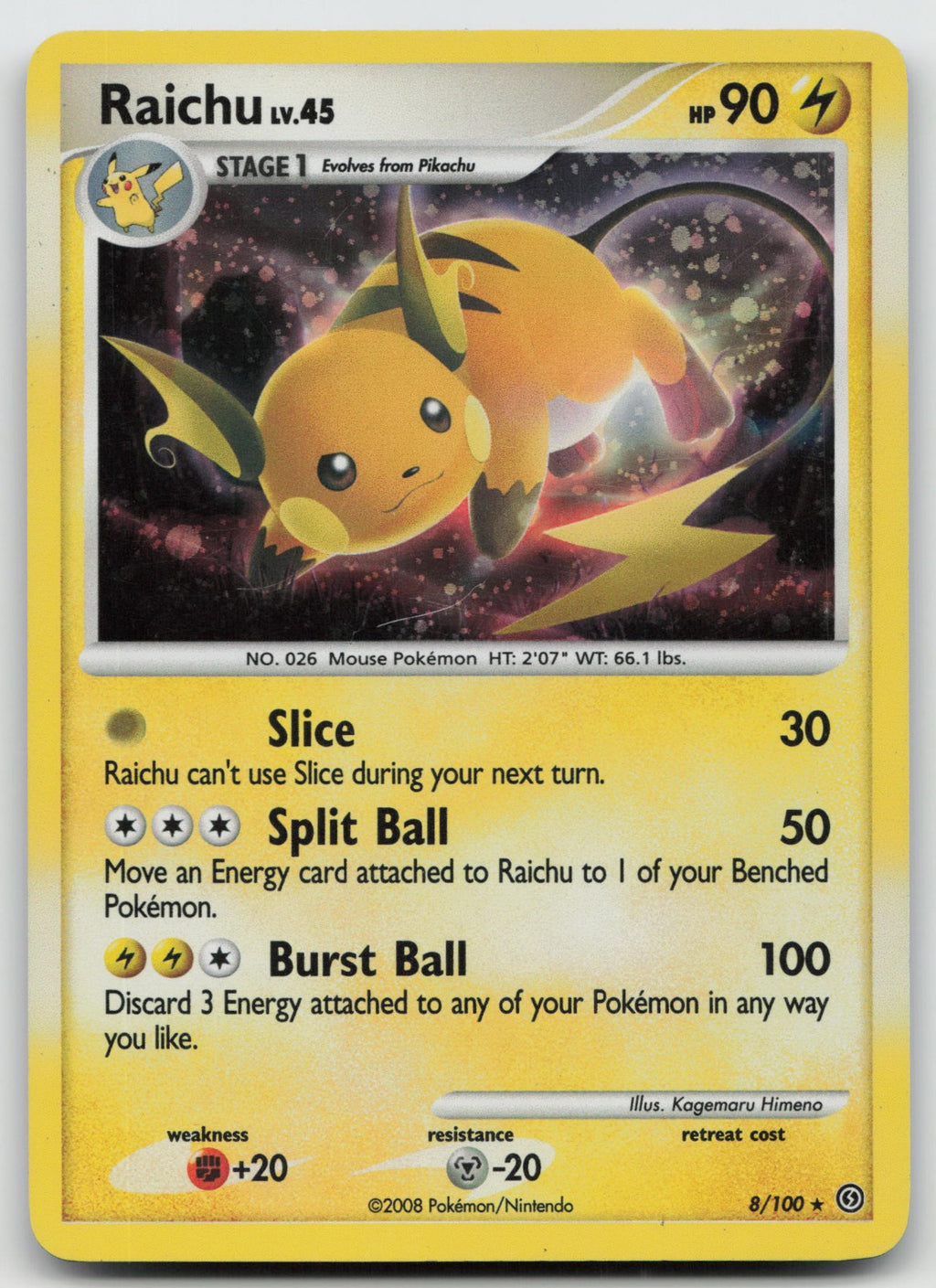 Raichu Holo Rare Stormfront 8/100 LP