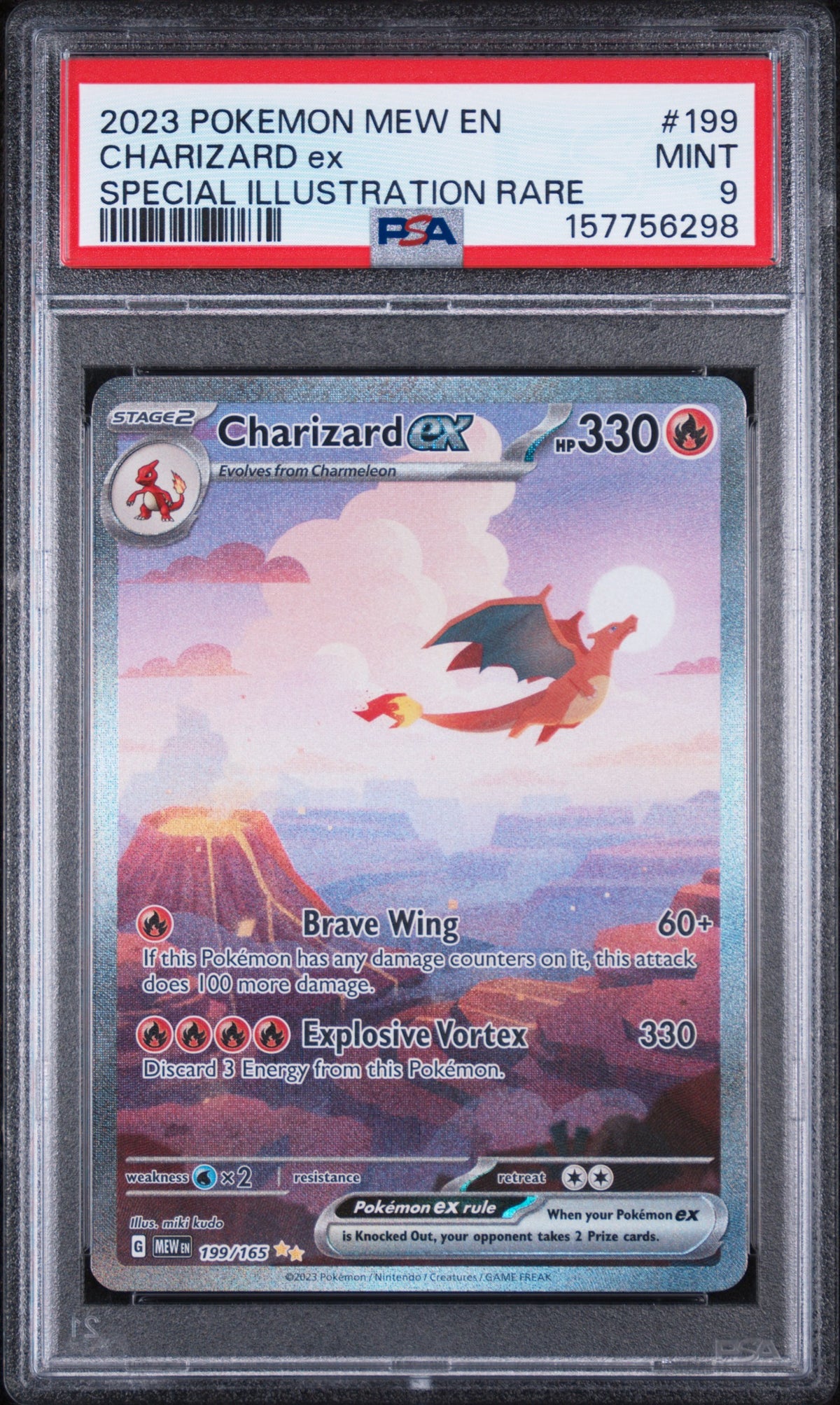 Charizard Ex Special Illustration Rare Pokemon Mew 151 199/165 PSA 9