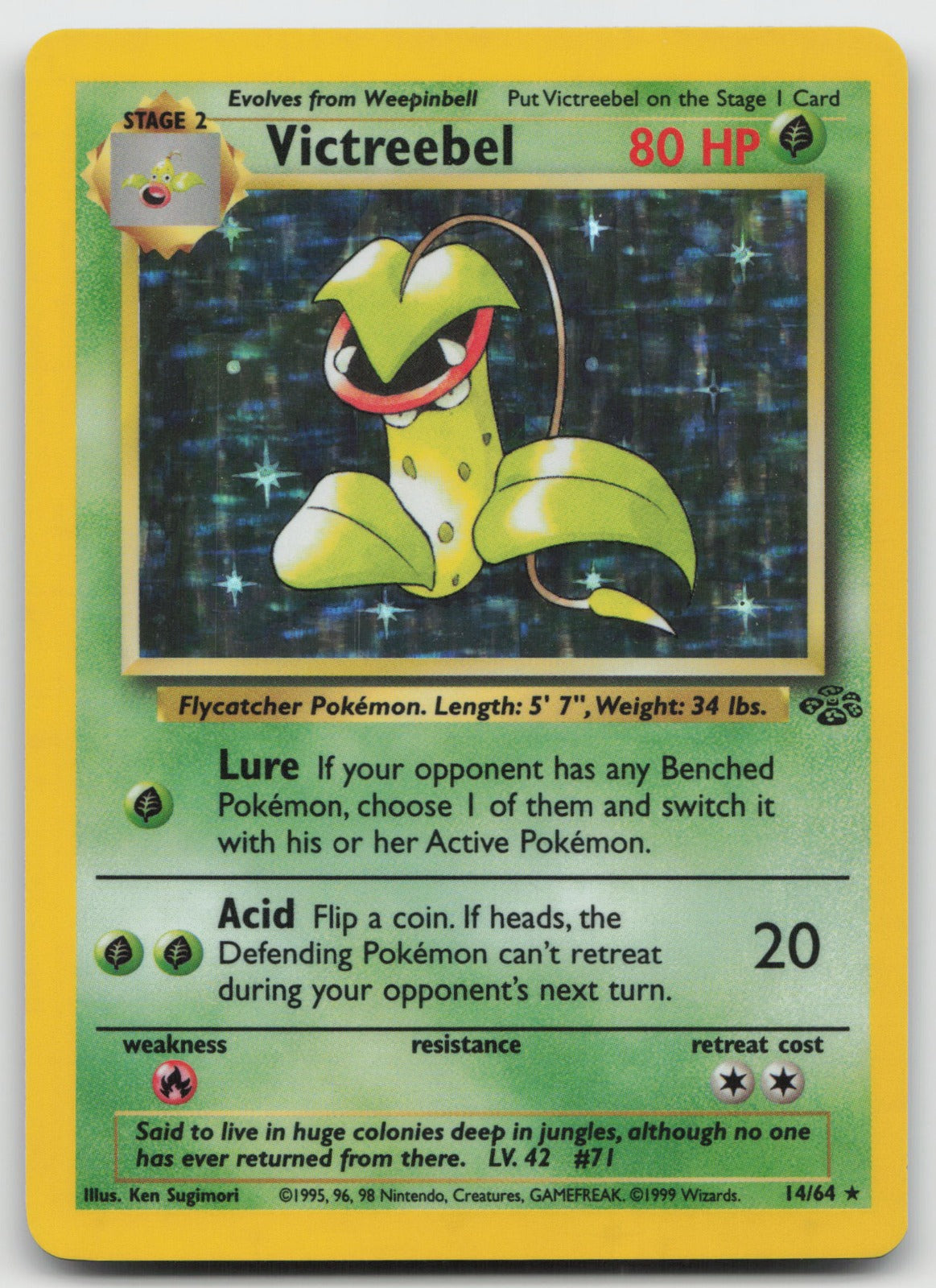 Victreebel Unlimited Holo Rare Jungle 14/64 MP