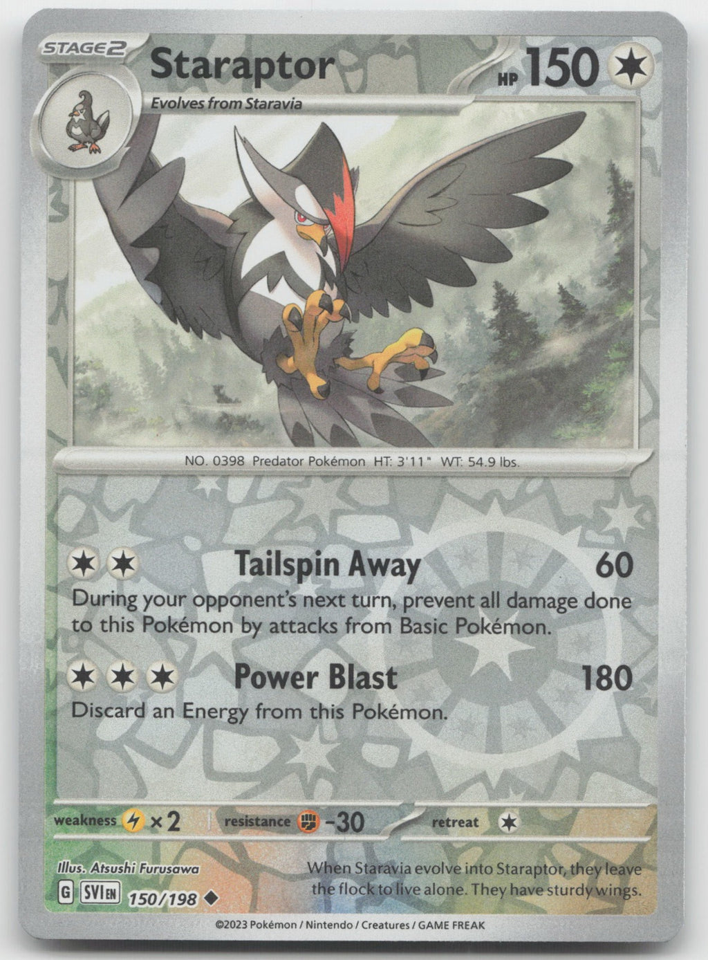 Staraptor Reverse Holo Uncommon SV01: Scarlet & Violet Base Set 150/198 NM