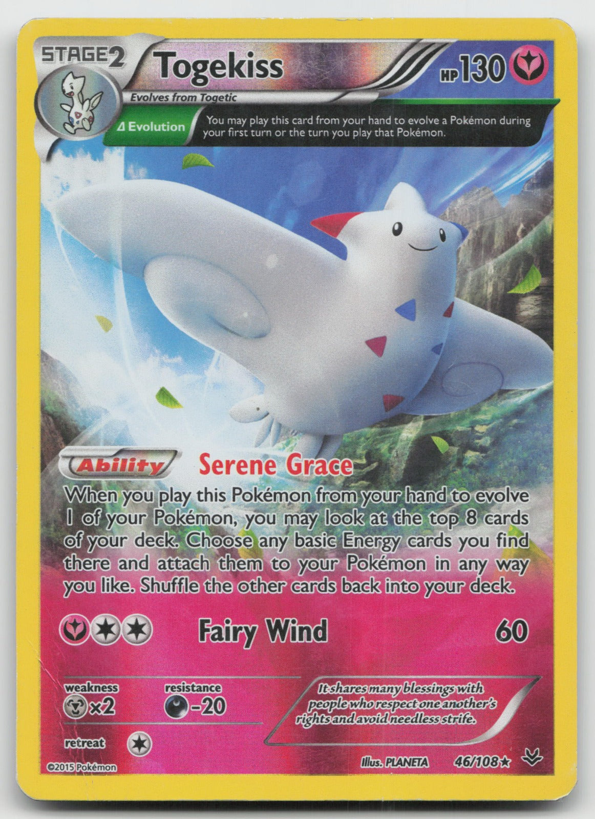 Togekiss (Delta) Reverse Holo Rare XY - Roaring Skies 46/108 DMG