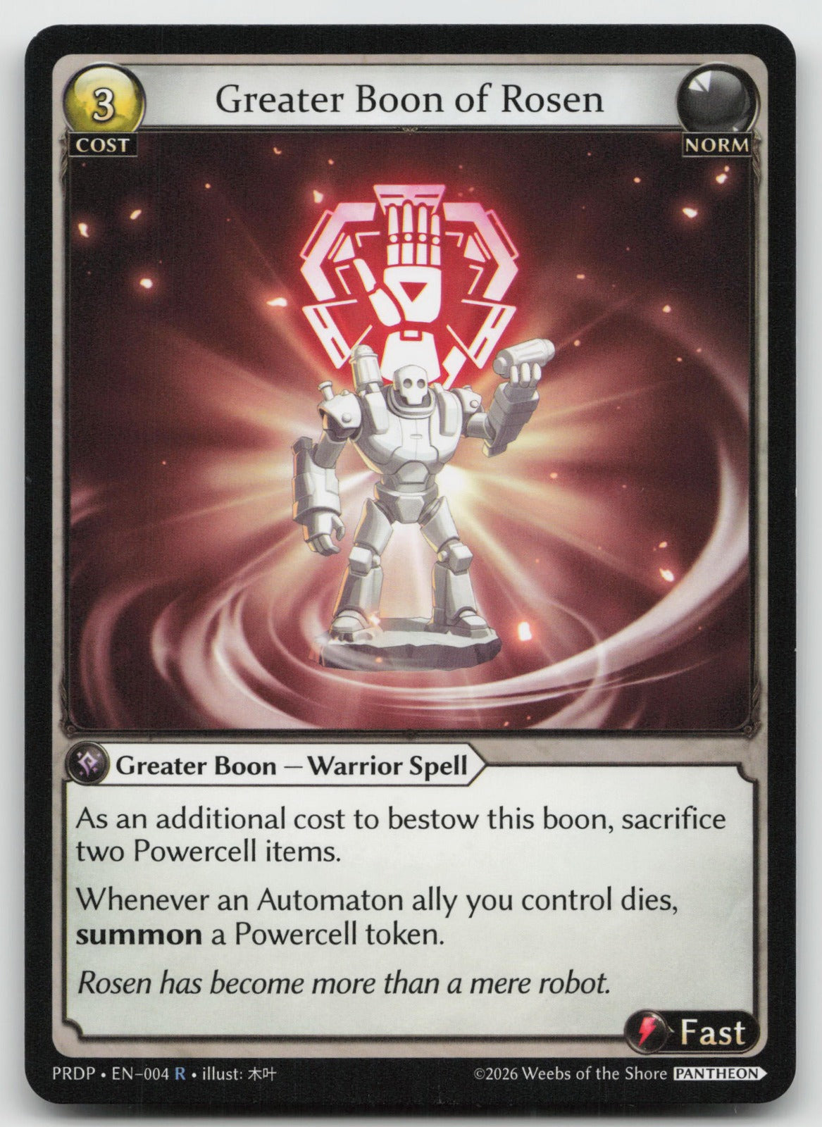 Greater Boon of Rosen Rare .asphodel/paradise: Pantheon 004 NM