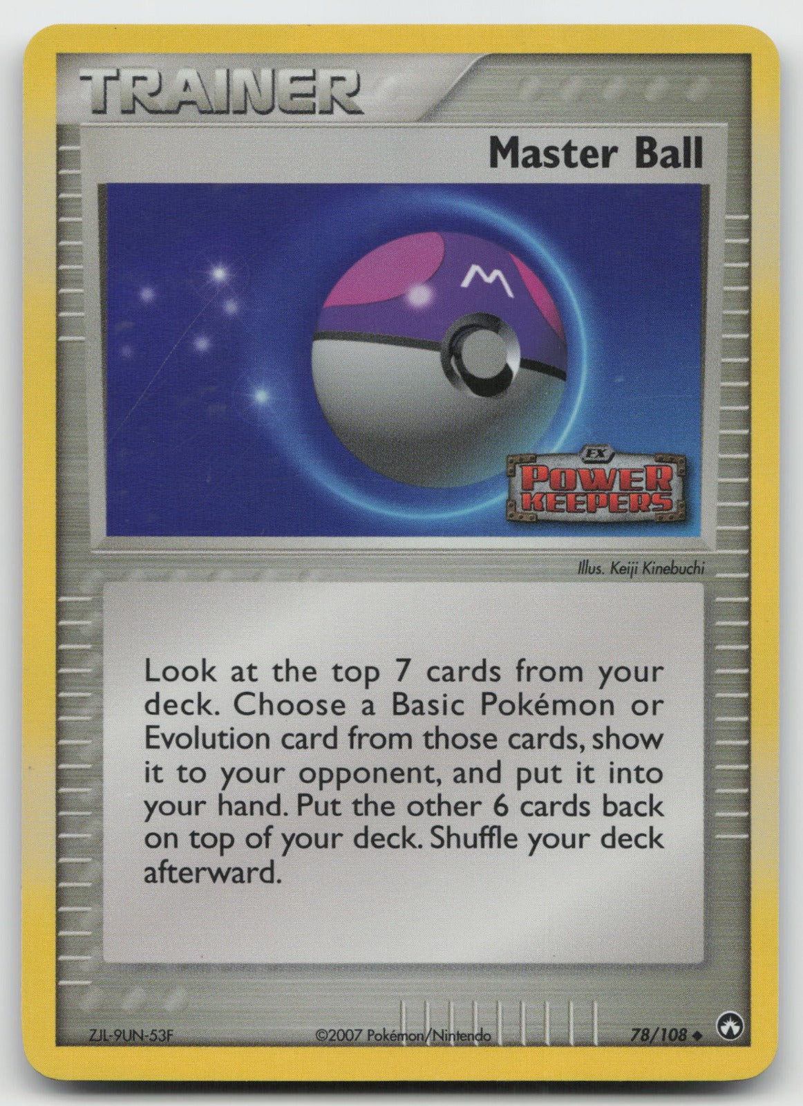 Master Ball Uncommon Reverse Holo Power Keepers 78/108 MP