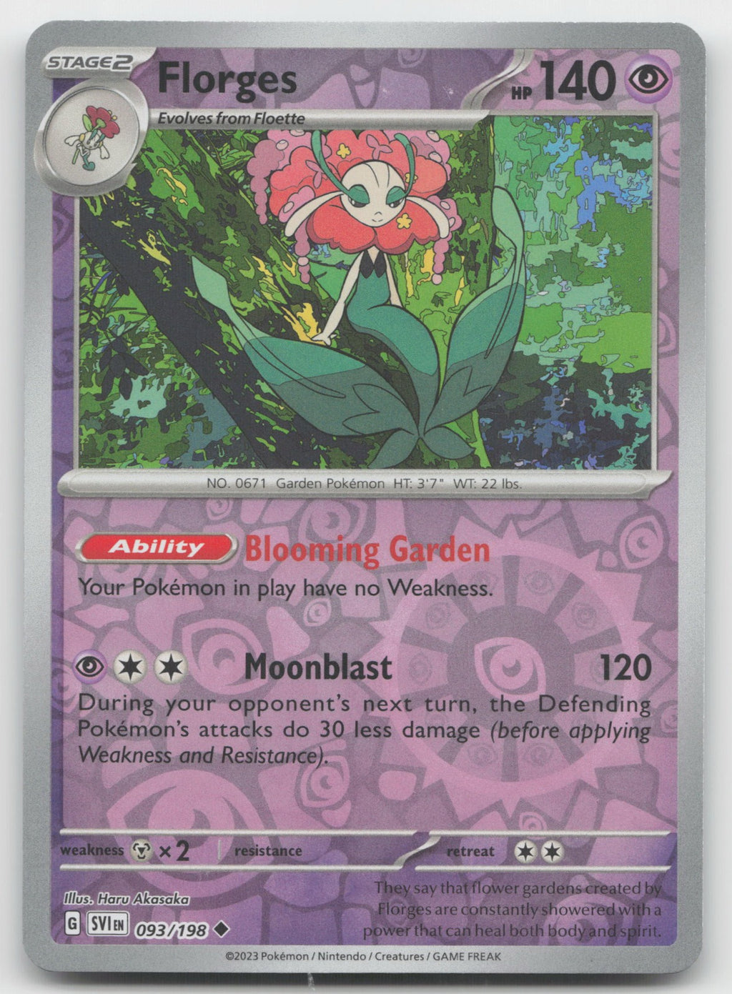 Florges Reverse Holo Uncommon SV01: Scarlet & Violet Base Set 093/198 NM