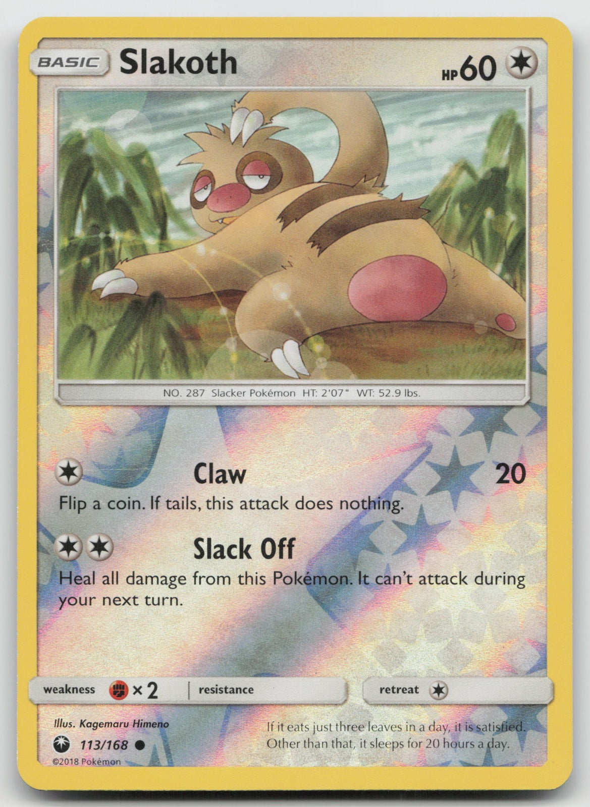 Slakoth Reverse Holo Common SM - Celestial Storm 113/168 NM