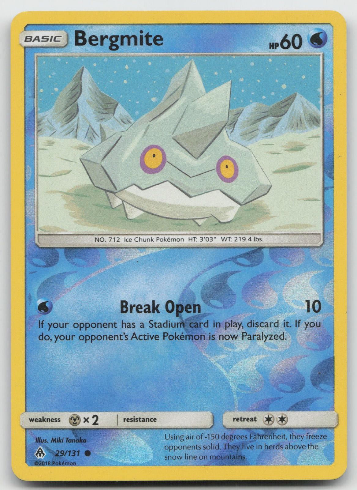 Bergmite Reverse Holo Common SM - Forbidden Light 29/131 LP