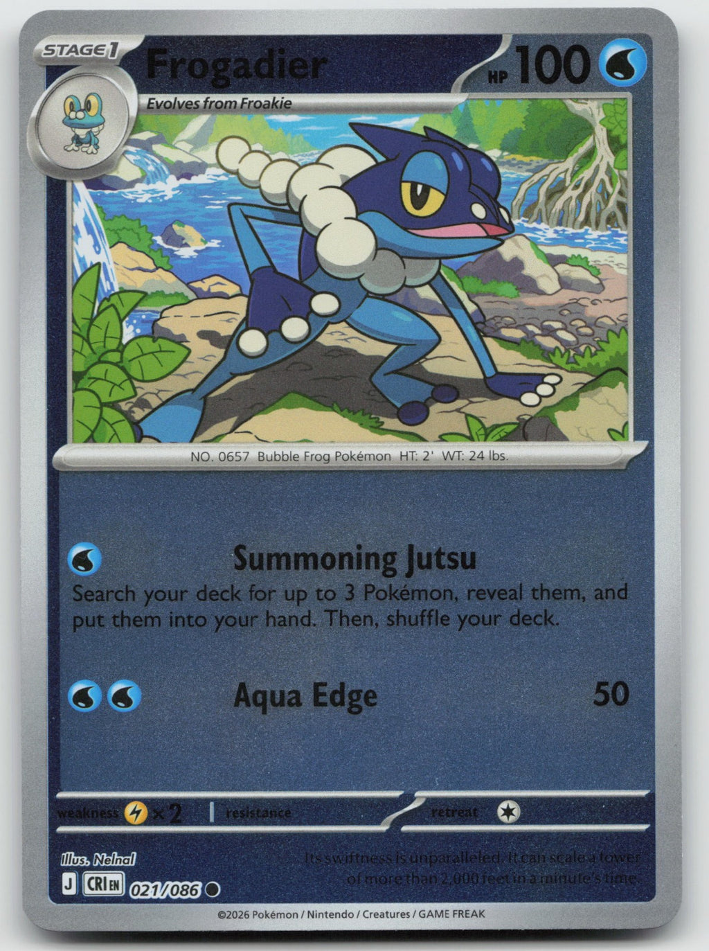 Frogadier Common Reverse Holo ME04: Chaos Rising 021/086 NM
