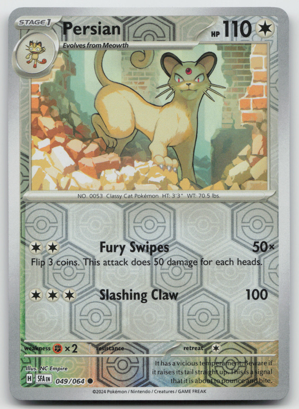 Persian Common Reverse Holo SV: Shrouded Fable 049/064 NM