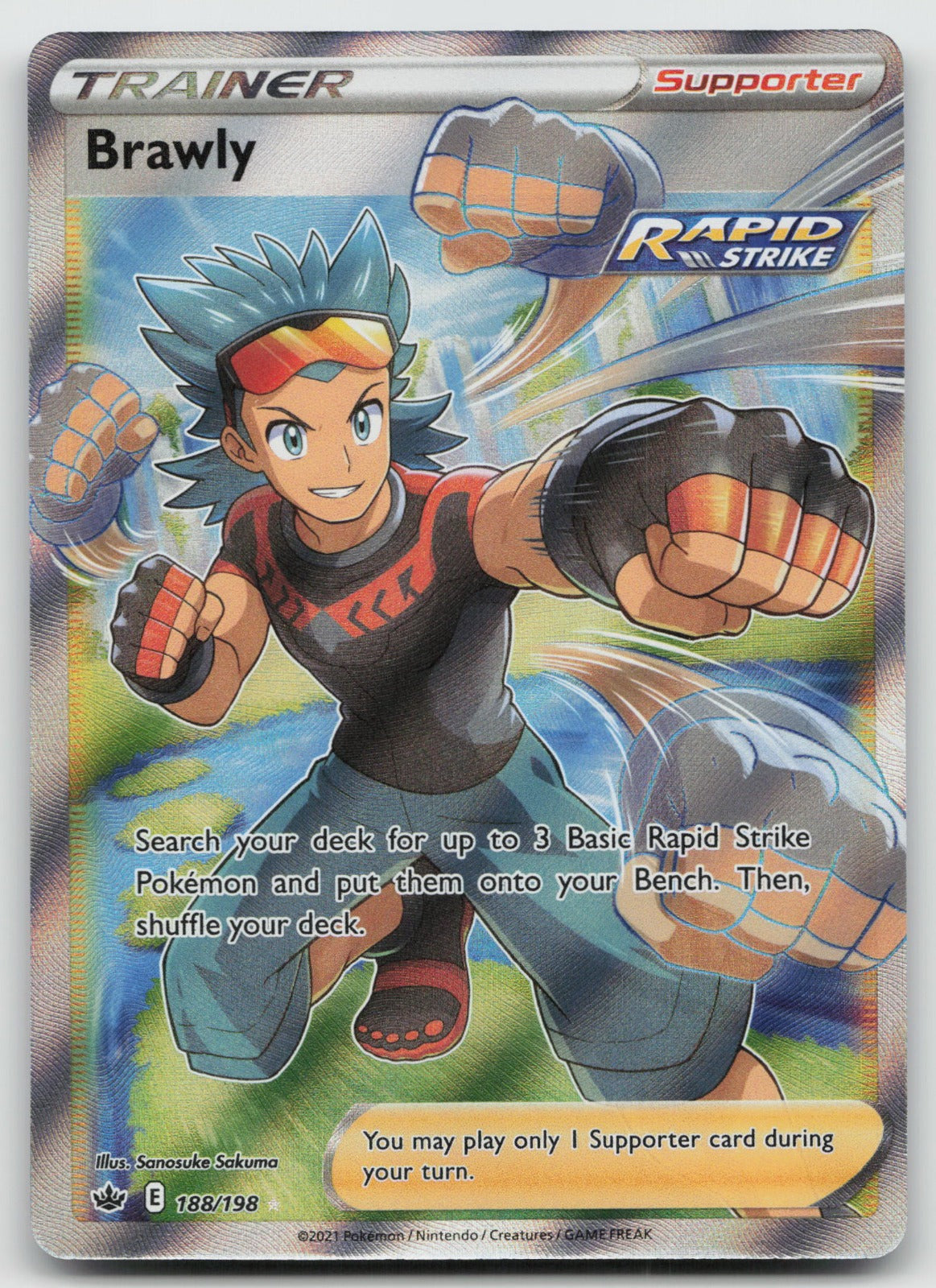 Brawly (Full Art) Ultra Rare Holo SWSH06: Chilling Reign 188/198 NM