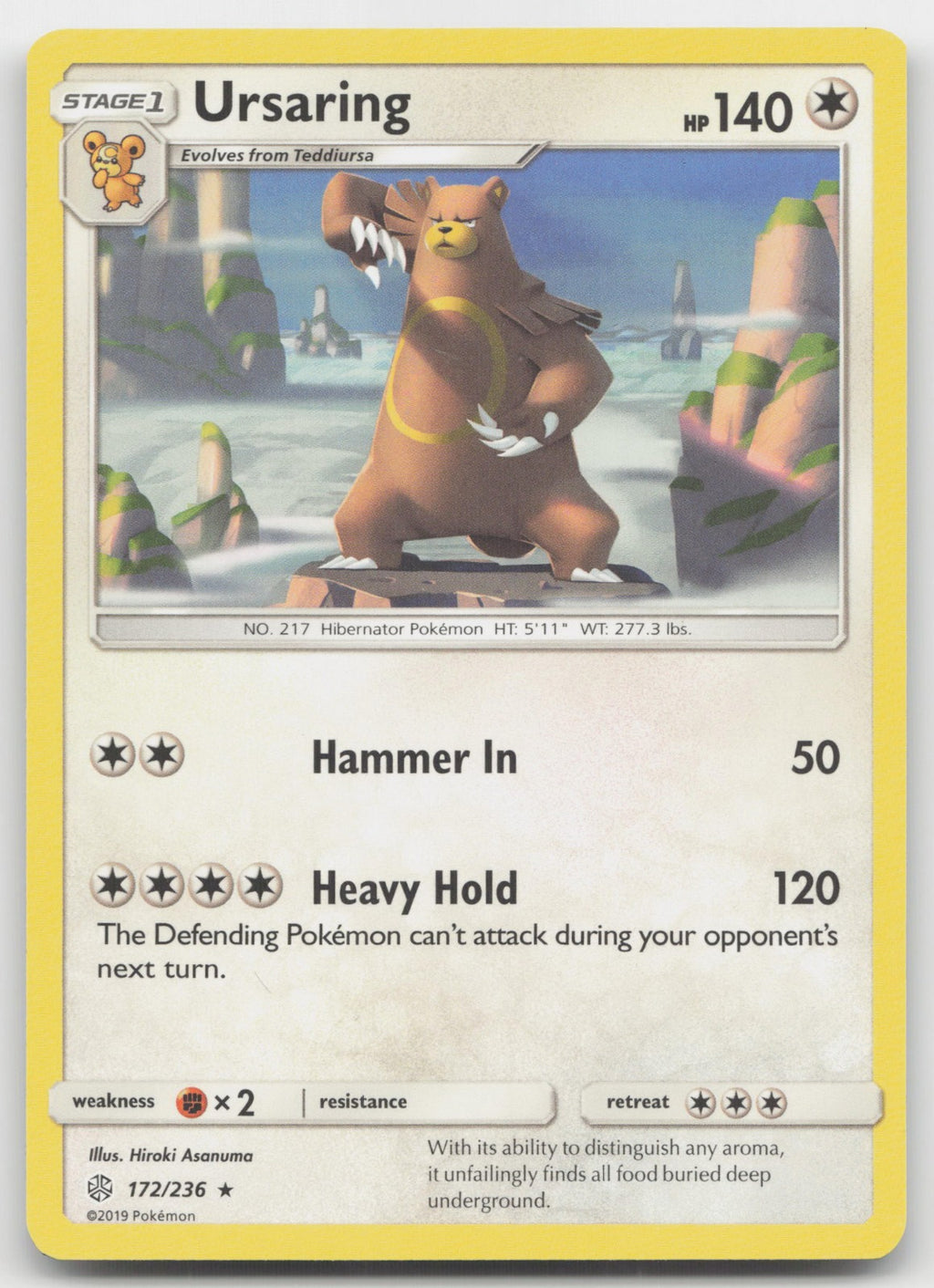Ursaring Rare SM - Cosmic Eclipse 172/236 NM