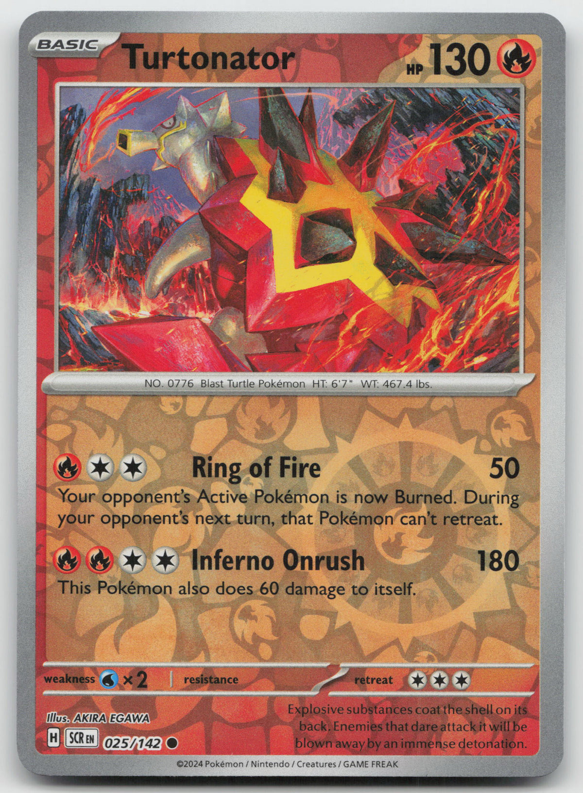 Turtonator Common Reverse Holo SV07: Stellar Crown 025/142 NM