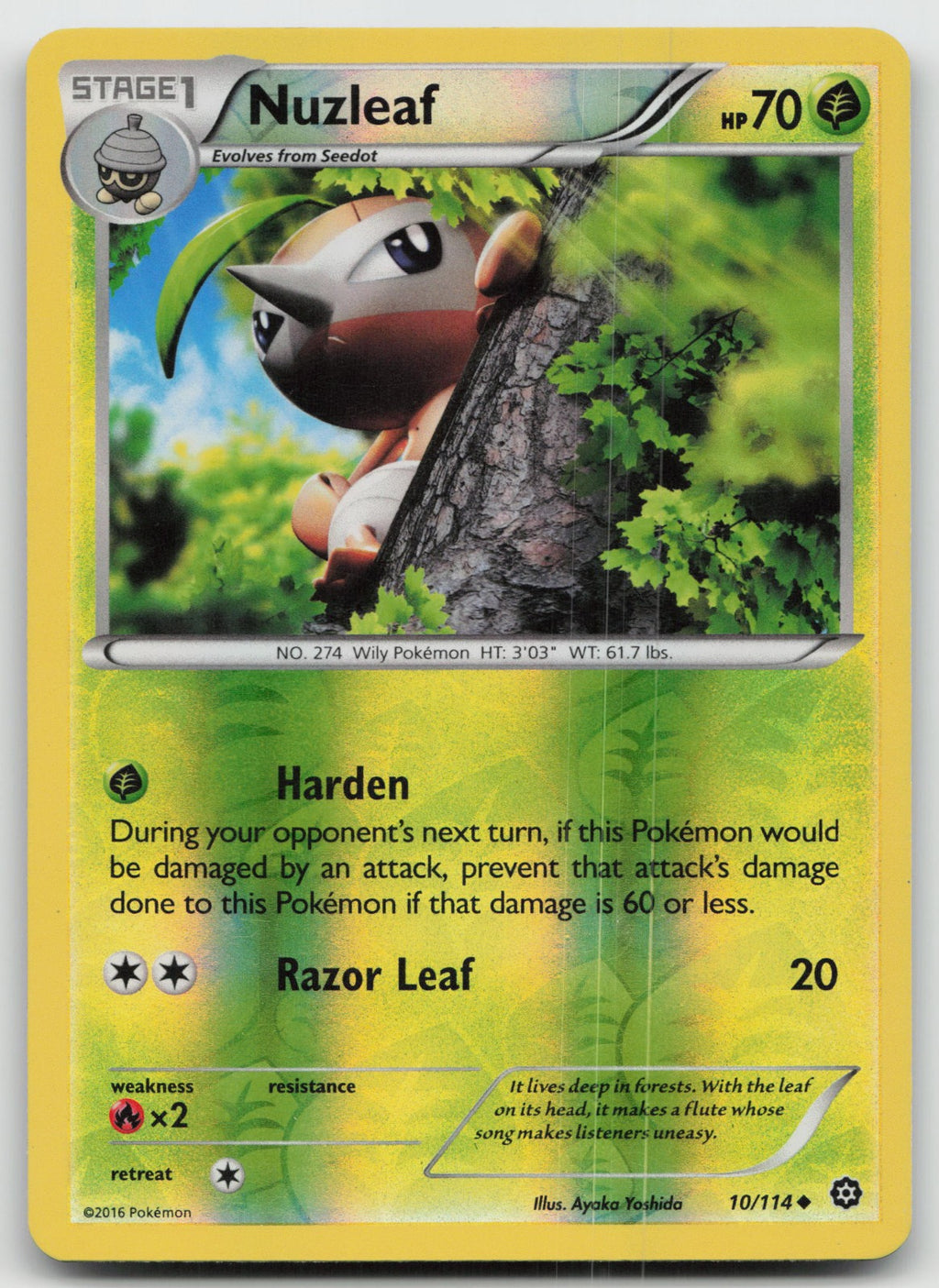 Nuzleaf Uncommon Reverse Holo XY - Steam Siege 10/114 LP