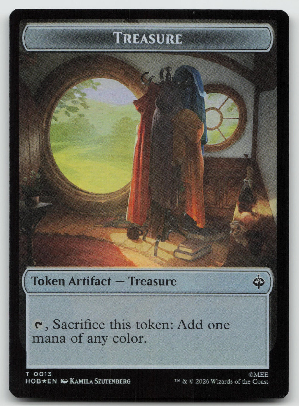 Elf // Treasure (0013) Double-Sided Token T Foil The Hobbit 8 // 13 NM