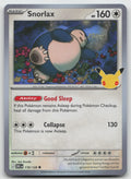 Snorlax Holo Common ME: 30th Celebration 119/128 NM