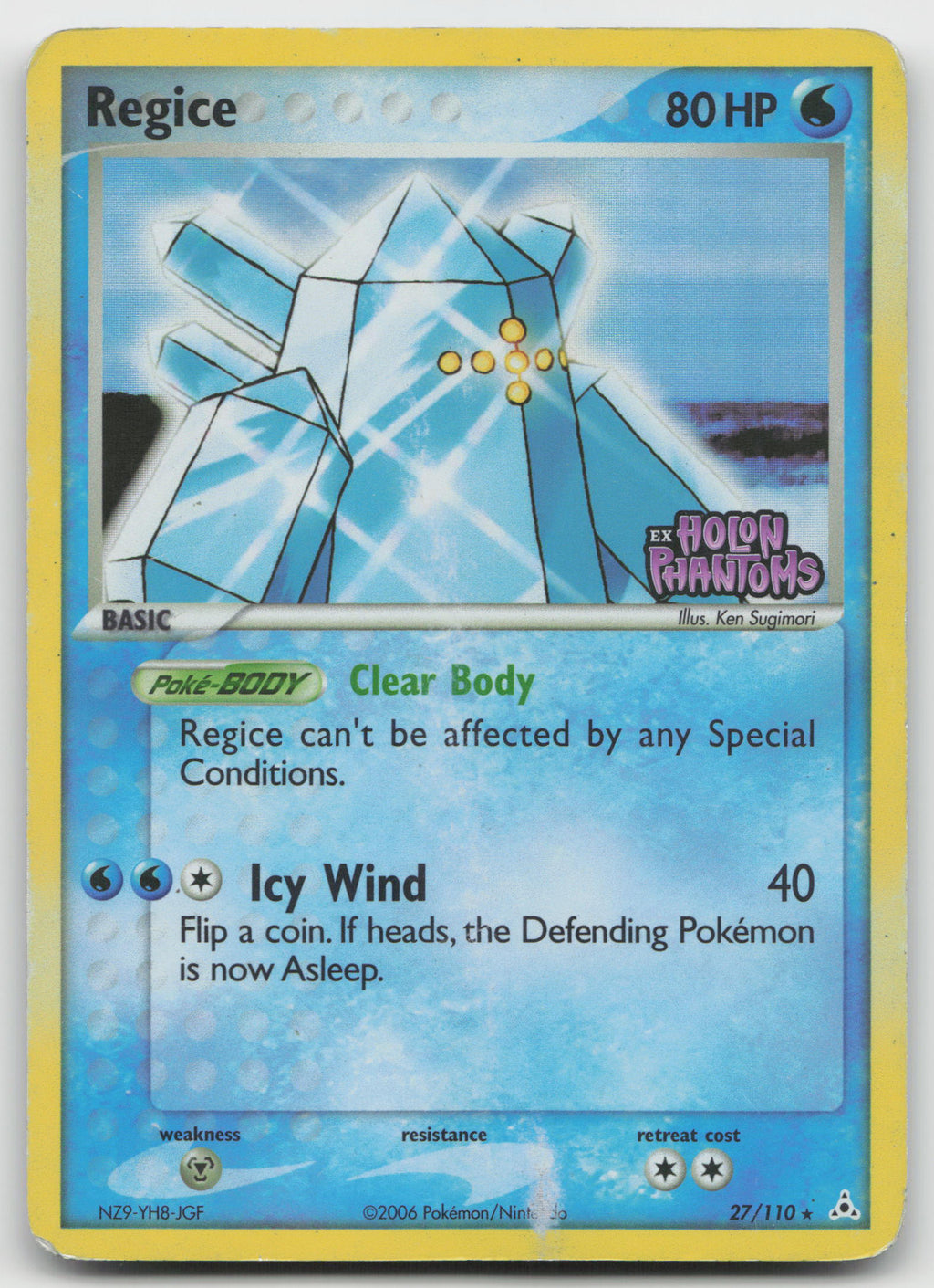 Regice Rare Reverse Holo Holon Phantoms 27/110 DMG