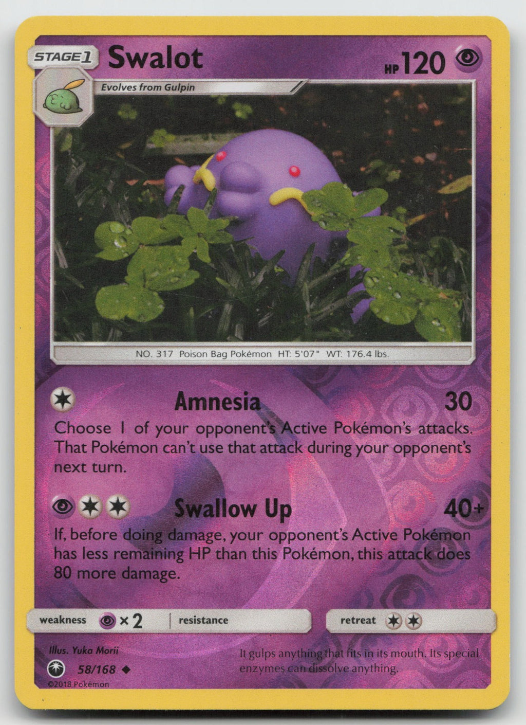 Swalot Reverse Holo Uncommon SM - Celestial Storm 58/168 LP