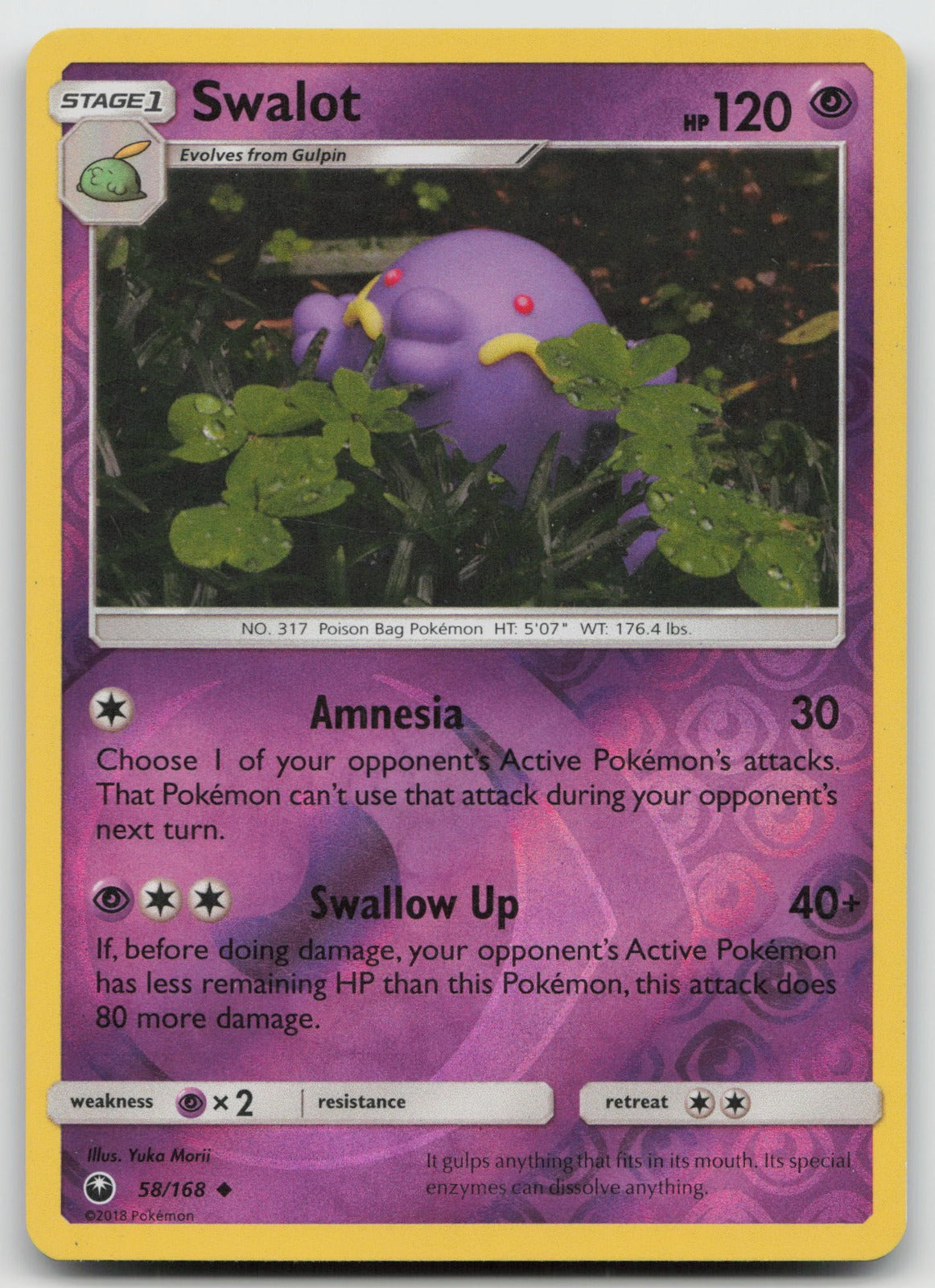 Swalot Reverse Holo Uncommon SM - Celestial Storm 58/168 LP