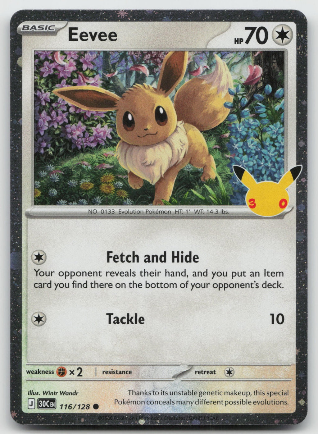 Eevee Cosmos Holo Promo Common ME: 30th Celebration 116/128 NM
