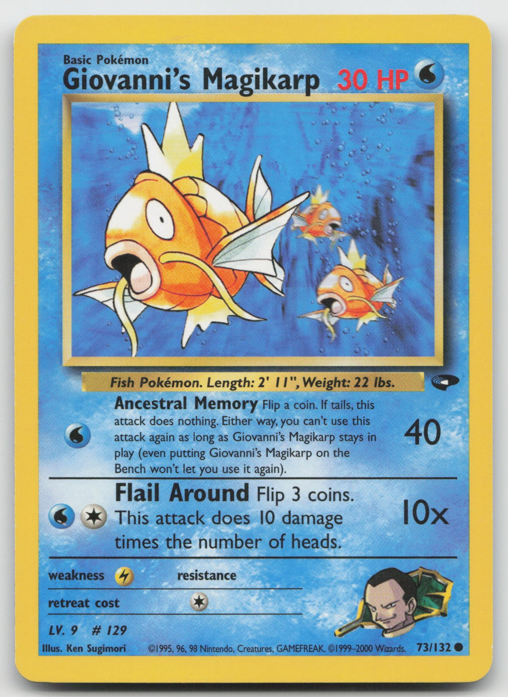 Giovanni's Magikarp Common Unlimited Gym Challenge 73/132 MP