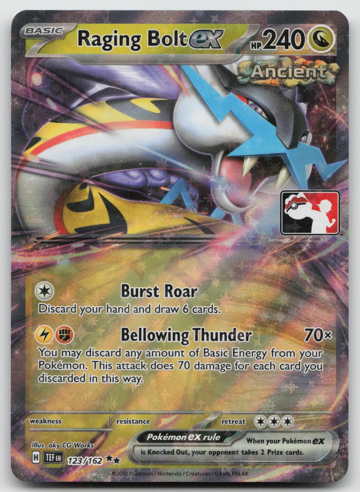 Raging Bolt ex Double Rare Holo Prize Pack Series Cards 123/162 NM