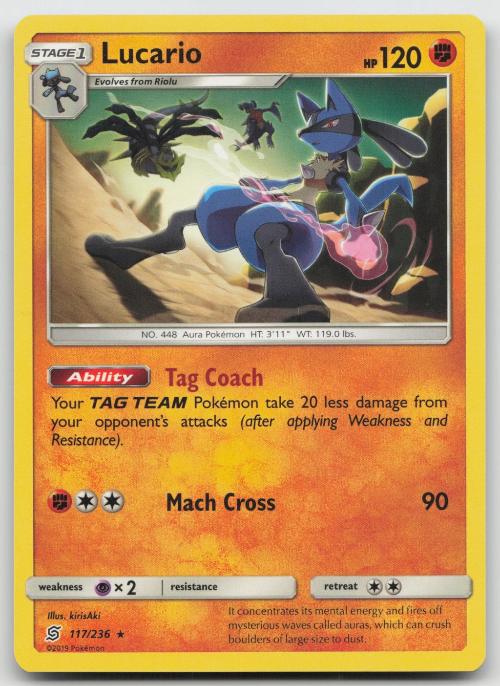 Lucario Rare SM - Unified Minds 117/236 NM