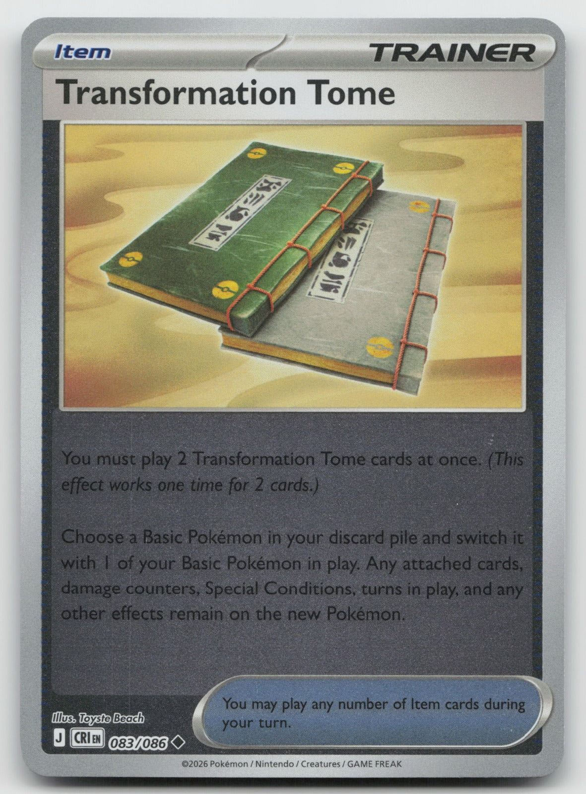 Transformation Tome Uncommon Reverse Holo ME04: Chaos Rising 083/086 NM