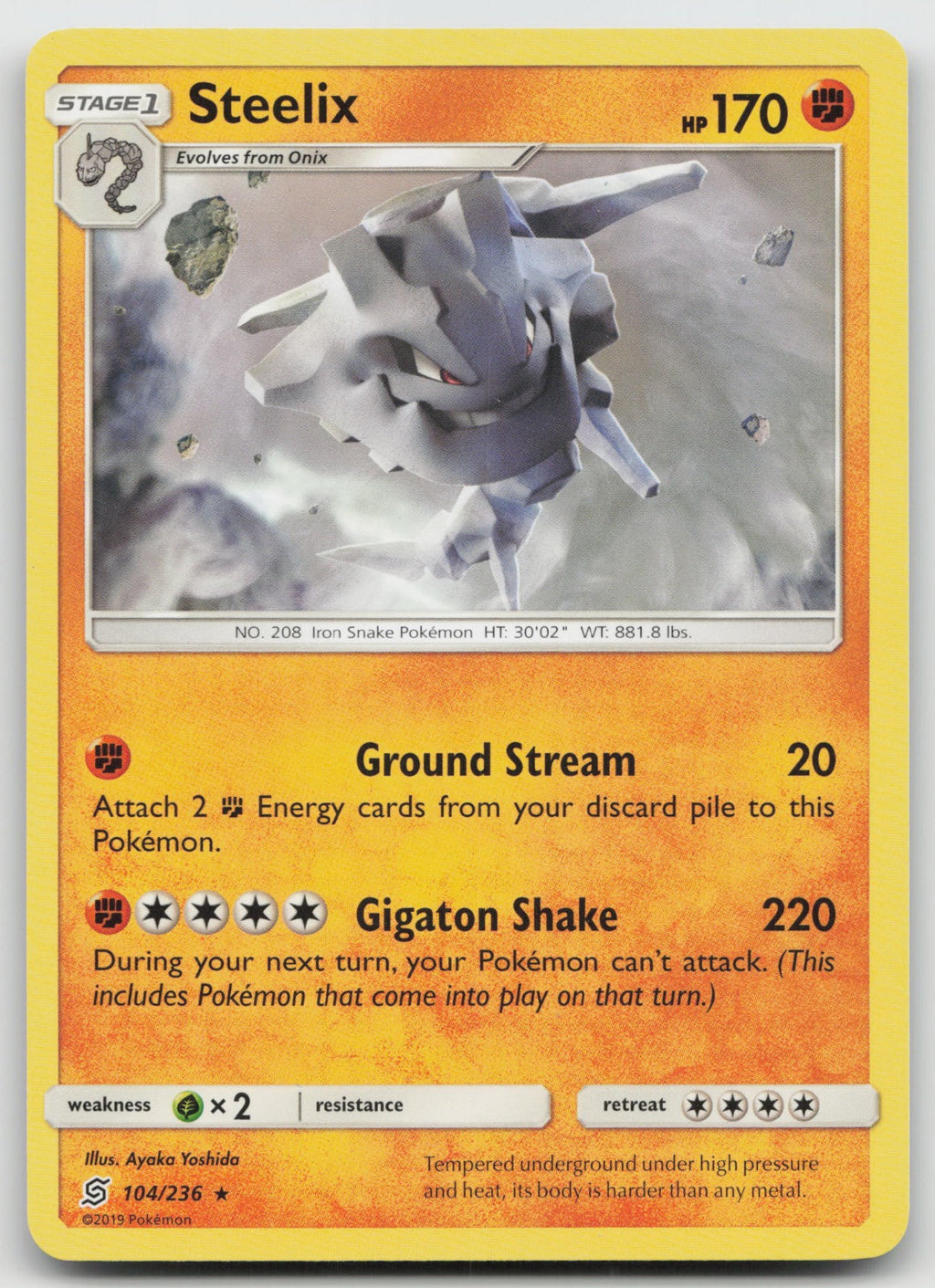 Steelix Rare SM - Unified Minds 104/236 NM