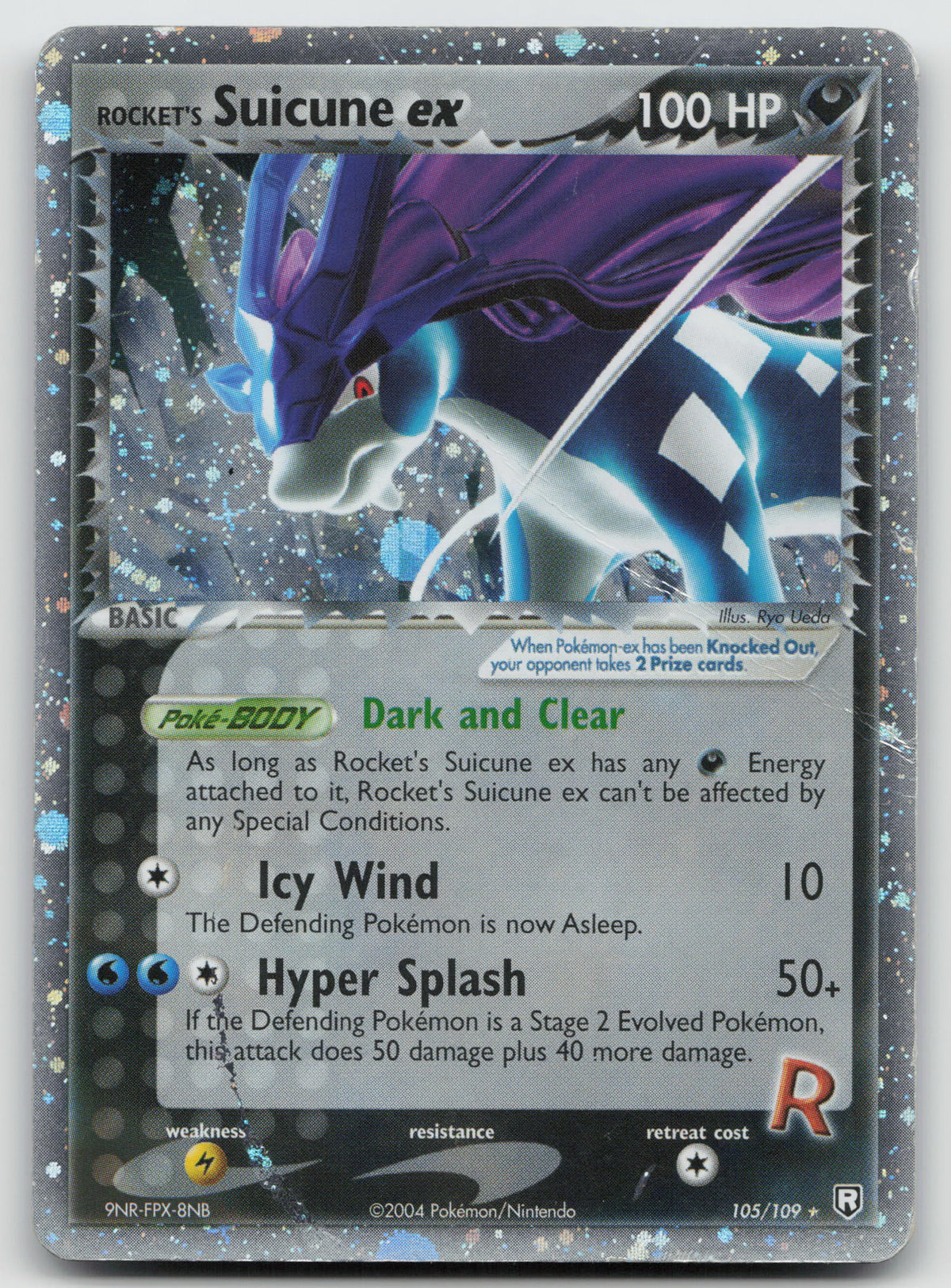 Rocket's Suicune ex Ultra Rare Holofoil Team Rocket Returns 105/109 DAMAGED