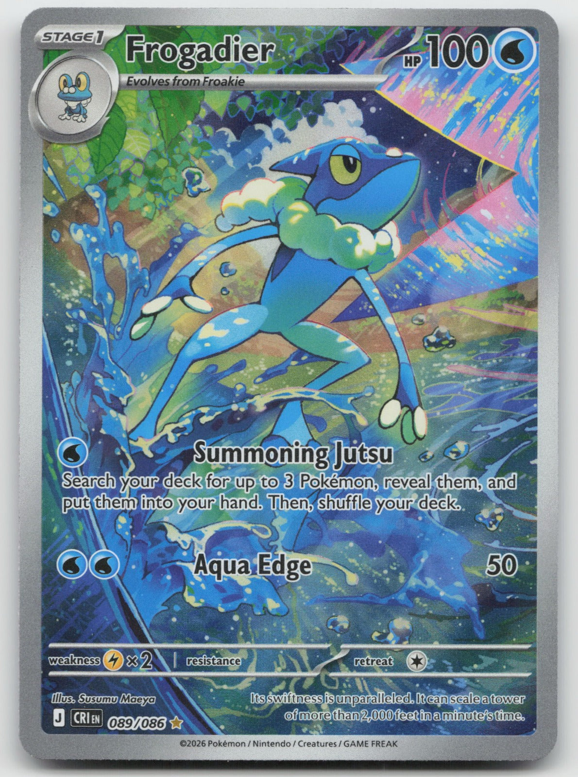 Frogadier Illustration Rare Holo ME04: Chaos Rising 089/086 NM