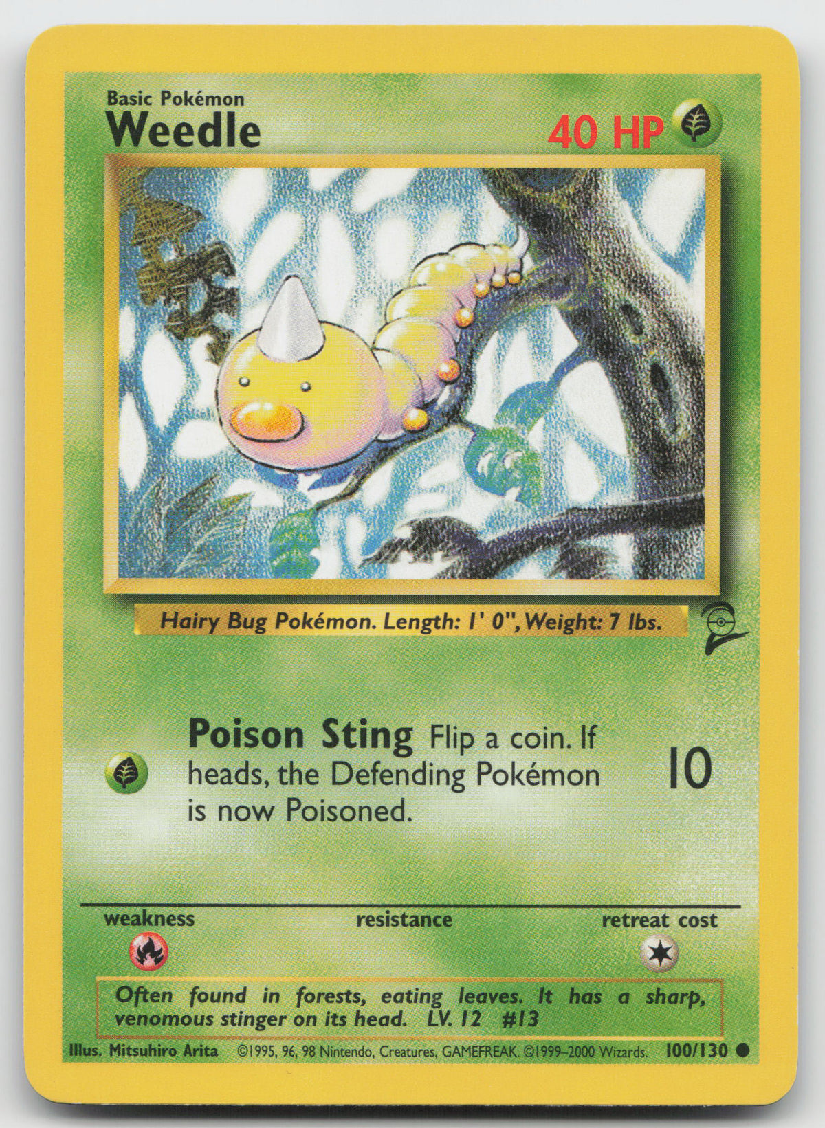 Weedle Common Unlimited Base Set 2 100/130 LP