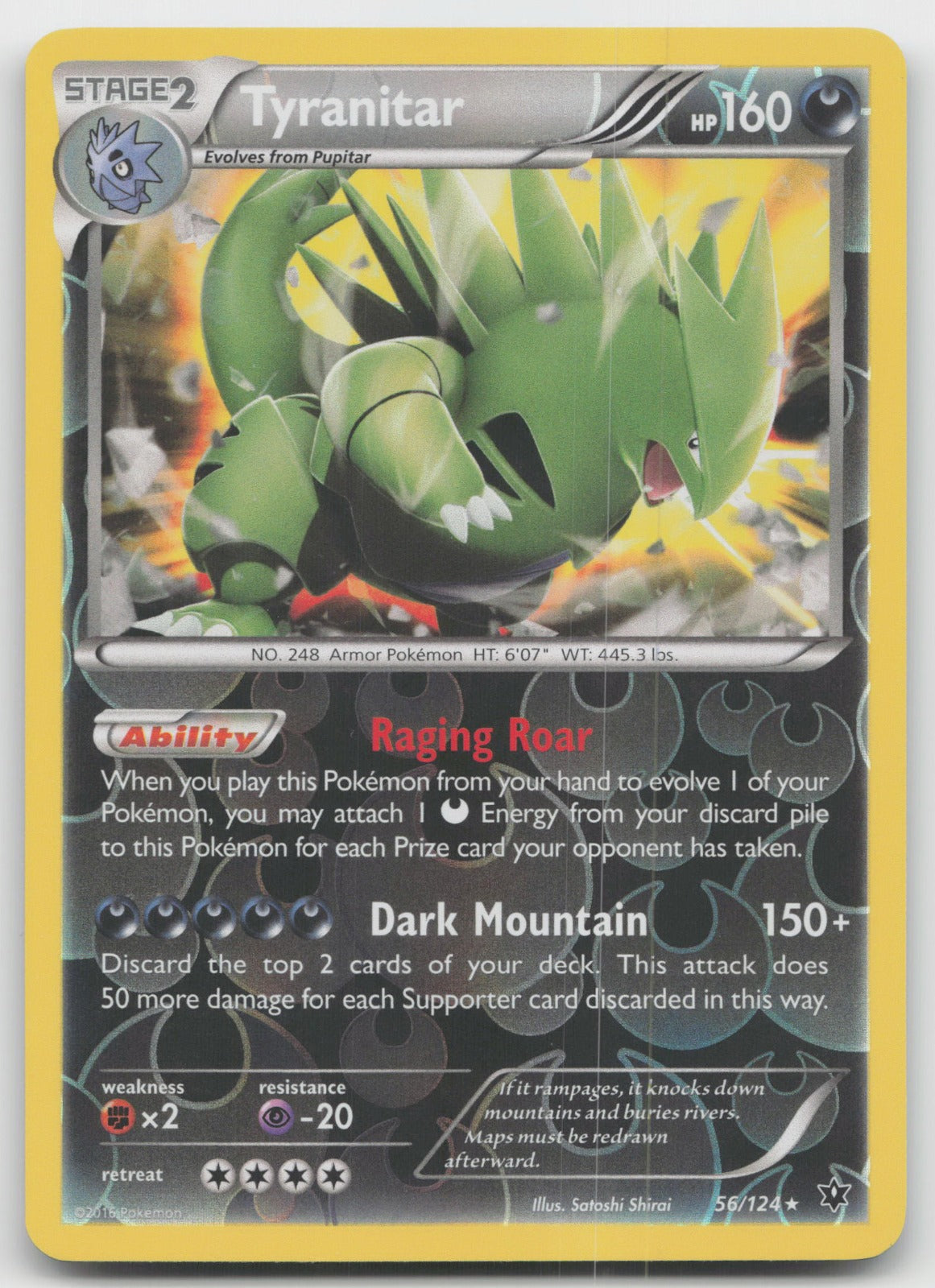 Tyranitar Reverse Holo Rare XY - Fates Collide 56/124 LP