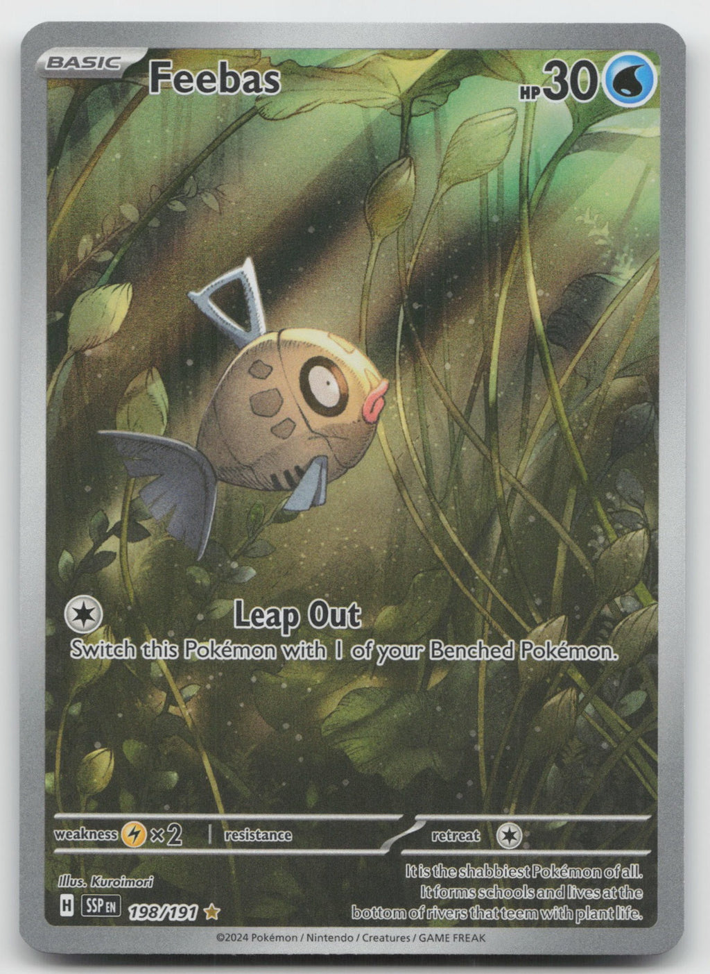 Feebas Holo Illustration Rare SV08: Surging Sparks 198/191 NM