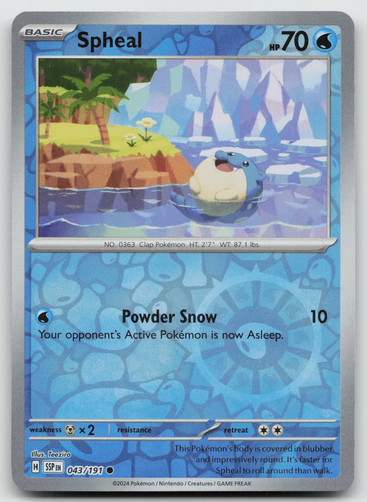 Spheal Common Reverse Holo SV08: Surging Sparks 043/191 NM