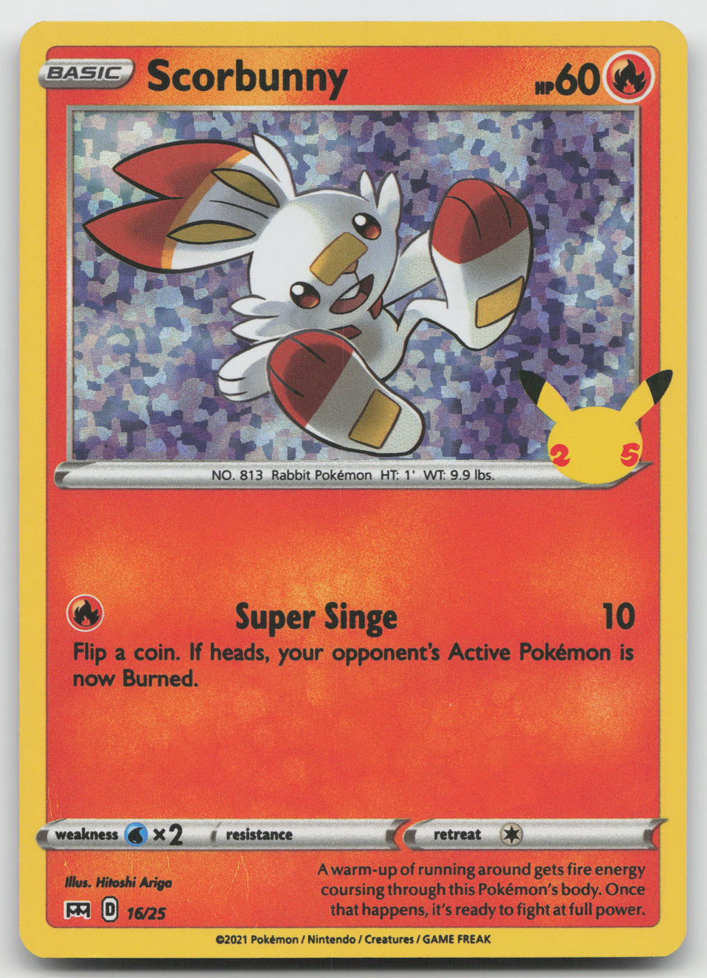 Scorbunny - 16/25 Promo Holo McDonald's 25th Anniversary Promos NM