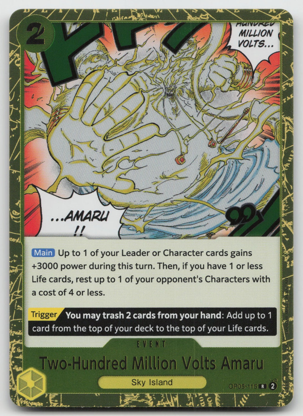 Two-Hundred Million Volts Amaru R Foil Awakening of the New Era OP05-115 NM