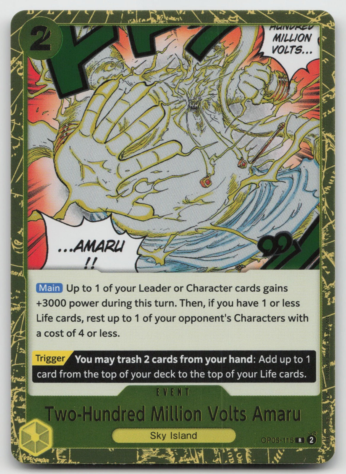 Two-Hundred Million Volts Amaru R Foil Awakening of the New Era OP05-115 NM