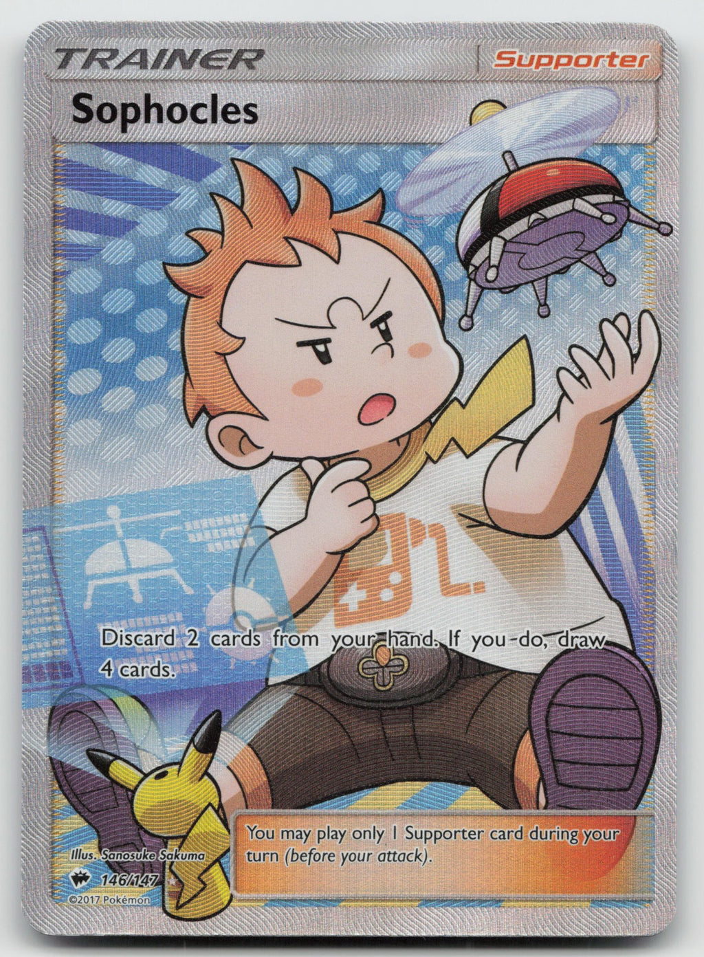 Sophocles (Full Art) Ultra Rare Holo SM - Burning Shadows 146/147 LP