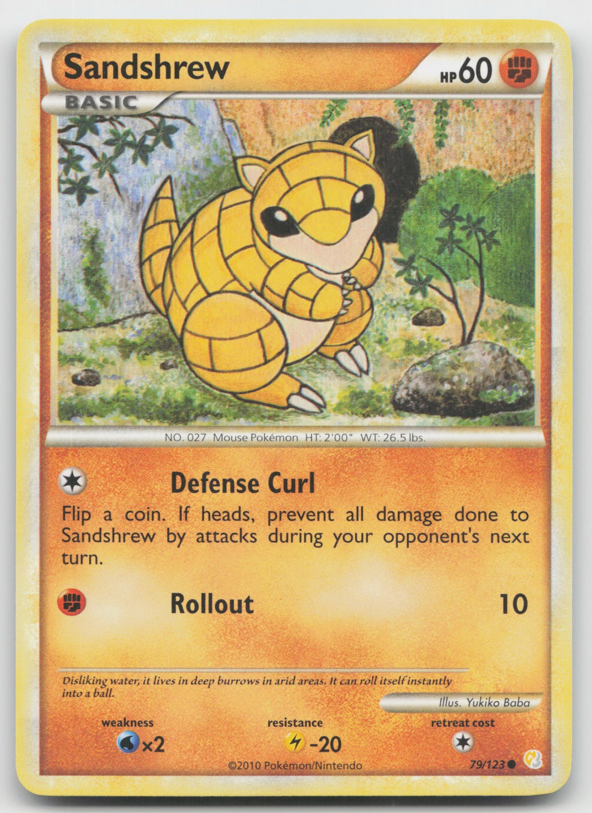 Sandshrew Common HeartGold SoulSilver 79/123 LP