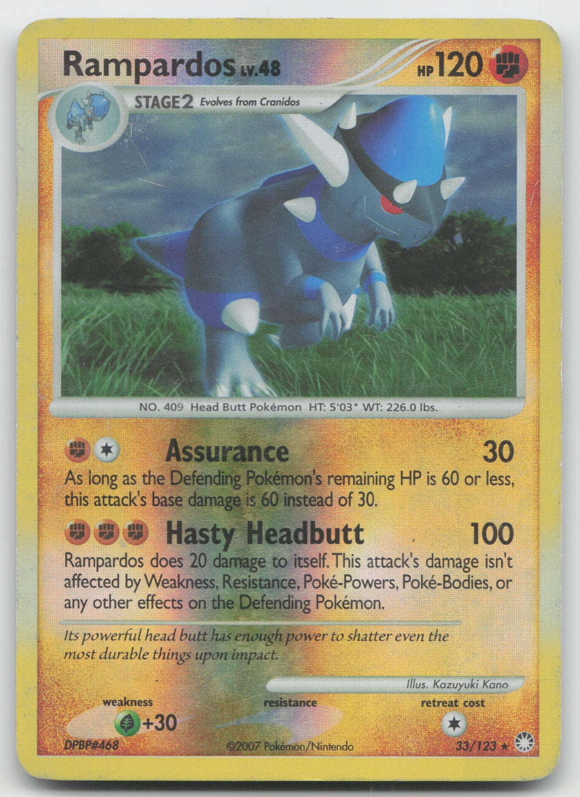 Rampardos Rare Reverse Holo Mysterious Treasures 33/123 HP