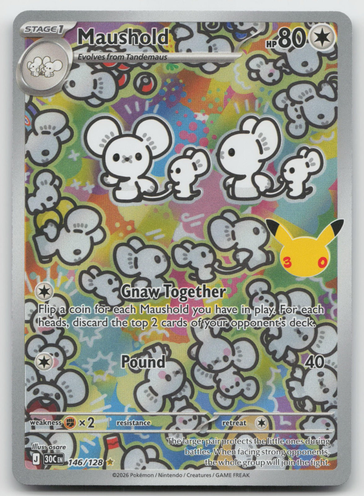 Maushold Holo Illustration Rare ME: 30th Celebration 146/128 NM