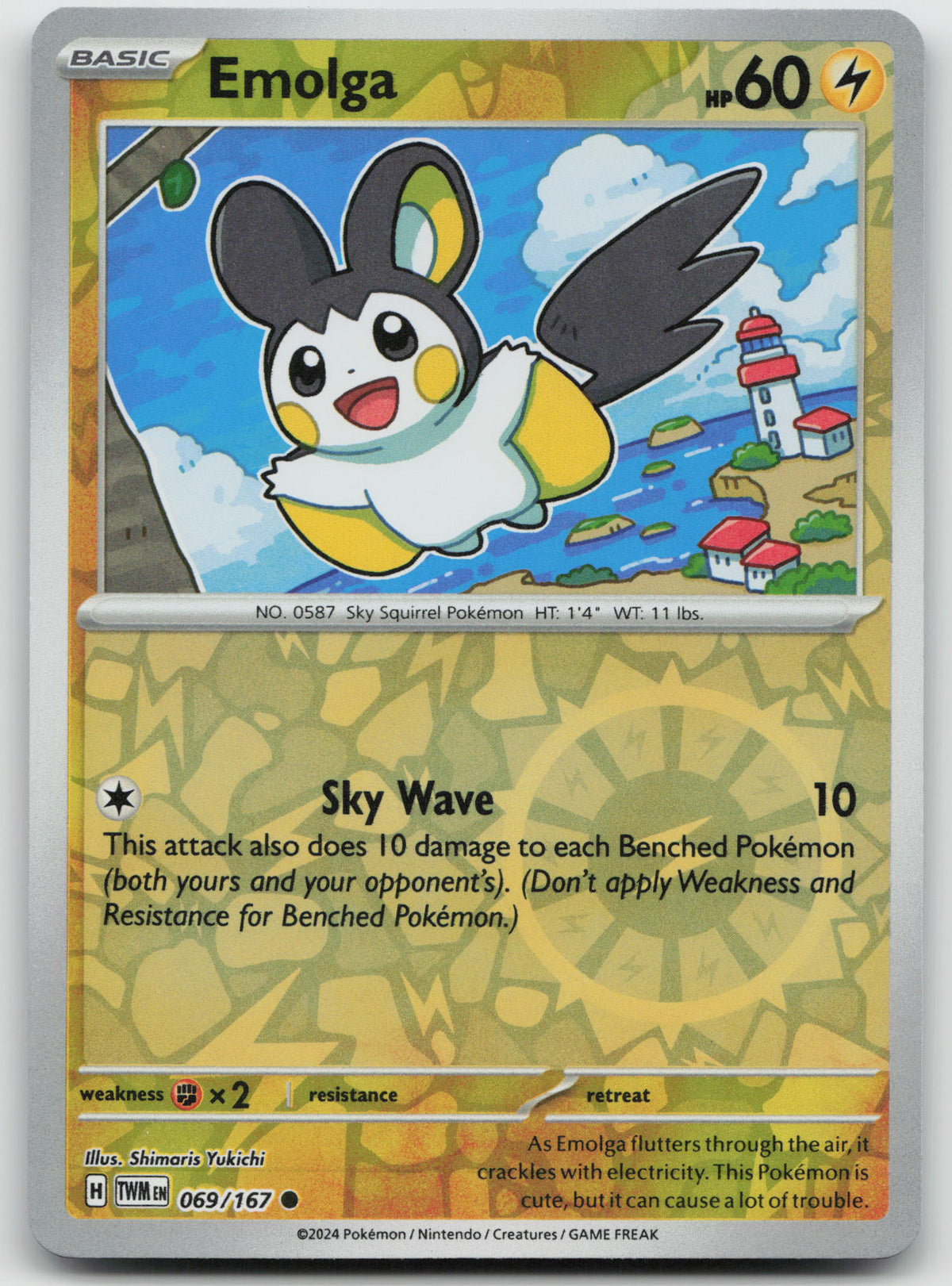 Emolga Common Reverse Holo SV06: Twilight Masquerade 069/167 NM