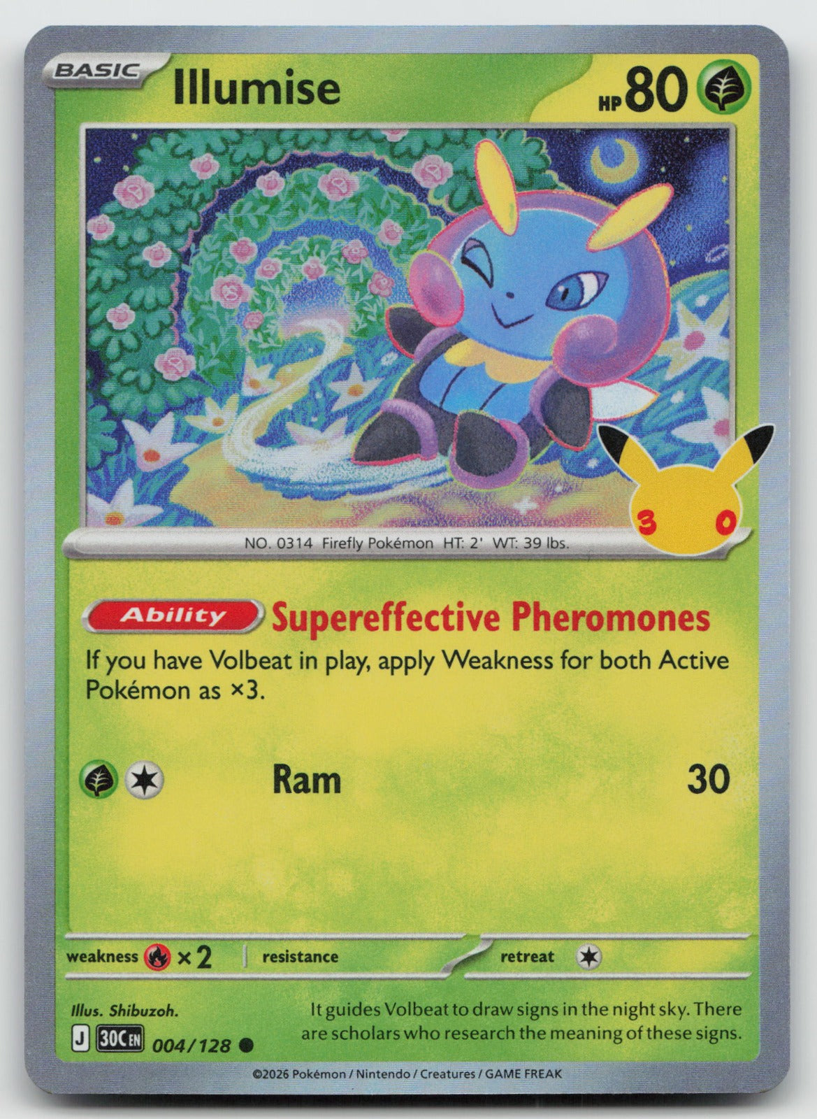Illumise Holo Common ME: 30th Celebration 004/128 NM